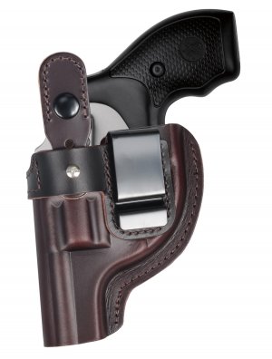 Thumb Break Top-Grain Leather OWB J Frame Revolver Holster Fits Taurus Model 327 605 856 905 942 for S&W 60 360PD 442 637 640 642 & SP101 for 2" & 2.25" Barrel, Brown