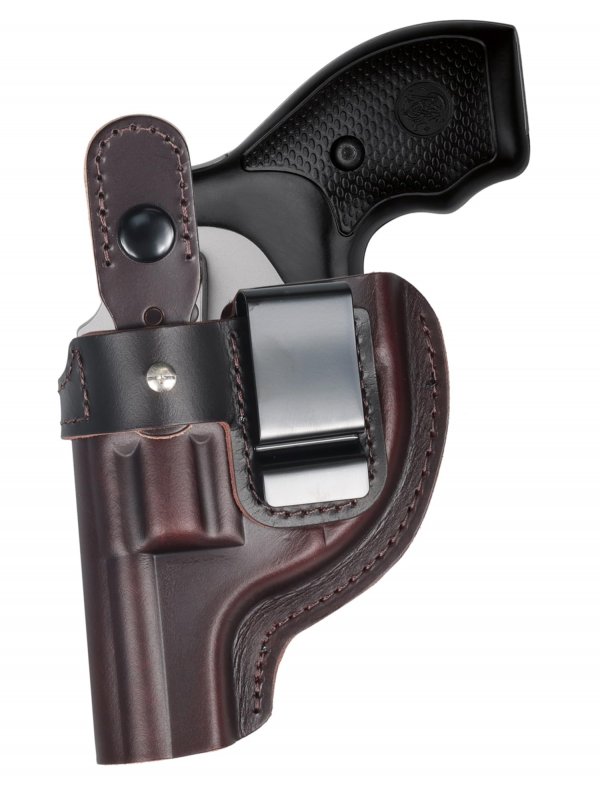 Thumb Break Top-Grain Leather OWB J Frame Revolver Holster Fits Taurus Model 327 605 856 905 942 for S&W 60 360PD 442 637 640 642 & SP101 for 2" & 2.25" Barrel, Brown
