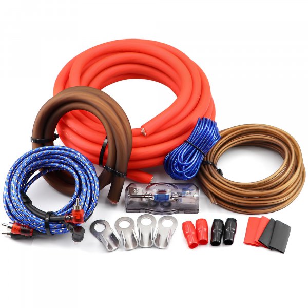 Ruikarhop 0 Gauge Amp Wiring Kit,3000 Watt Amplifier Sub Installation Kit Make Connections and Brings Power to Your Radio,Subwoofers and Speakers