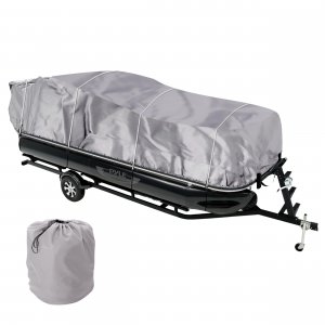 Pyle PCVHP440 Armor Shield Trailer Guard Pontoon Boat Cover 17'-20'L Beam Width to 96''