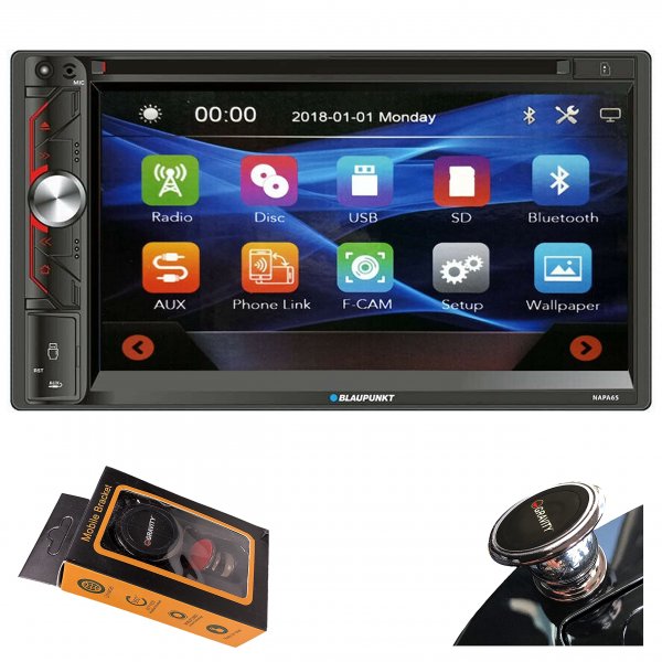 Blaupunkt NAPA65 6.9" D.DIN Fixed Touchscreen DVD Receiver w/ BT & Remote