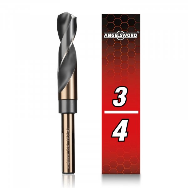 ANGELSWORD 3/4" Reduced Shank Drill Bit, M2 High Speed Steel Drill Bit for Hard Wood, Mild Steel, Cast Iron, Copper, Aluminum alloys and Other Sheet Metal