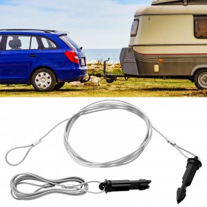 WILLBOND 2 Pcs 4 ft Replacement Trailer Breakaway Cable for Breakaway Switch 48 Inch Wire with Nylon Pin Assembly Safety Emergency Brake Cable with Pin for RV Trailer Accessories