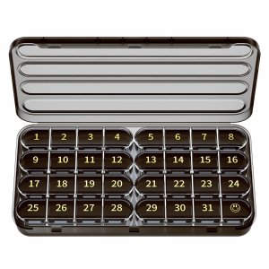 Daviky Monthly Pill Organizer 1 Time a Day, 30 Day Removable Pill Box