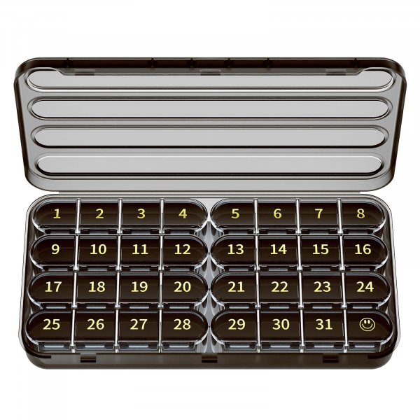 Daviky Monthly Pill Organizer 1 Time a Day, 30 Day Removable Pill Box