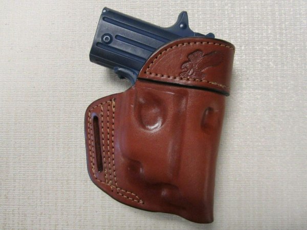 Braids Holsters Fits SIG P238 with Crimson Trace Laser, Brown Leather, OWB Holster, Right Hand