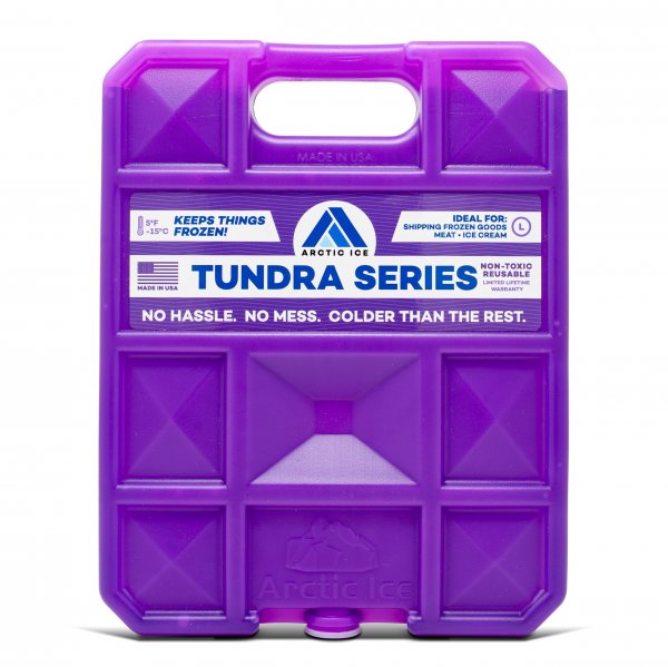 Arctic Ice Tundra Series Long Lasting Reusable Ice Pack - 5° Fahrenheit Cooling Point - Designed to Maintain Freezer-Like Temperatures in Coolers, Large 2.5 lbs