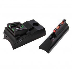 Williams Blackpowder Fiber Optic Front & Rear Sight Set for Traditions 62260 – Low Profile Hunting Sight with Red/Green Fiber Optic Inserts, Matte Black