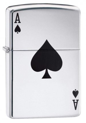 Zippo 24011 Windproof Lighter Simple Spade Design, High Polish Chrome