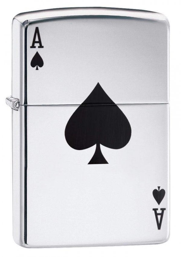 Zippo 24011 Windproof Lighter Simple Spade Design, High Polish Chrome