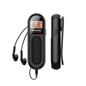 UMUTOO MI03 Pocket FM Radio Portable with Clip Rechargeable -Black