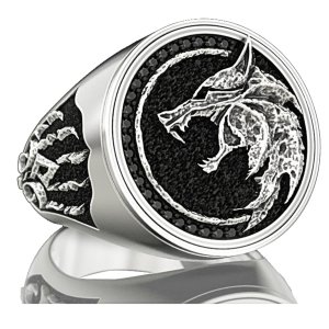 EZUY GNAY Mens Fashion Punk Wolf Head Ring Stainless Steel Silver Wolf Ring Viking Nordic Cool Bands Animal Wolf Amulet Biker Jewelr Gift For Men
