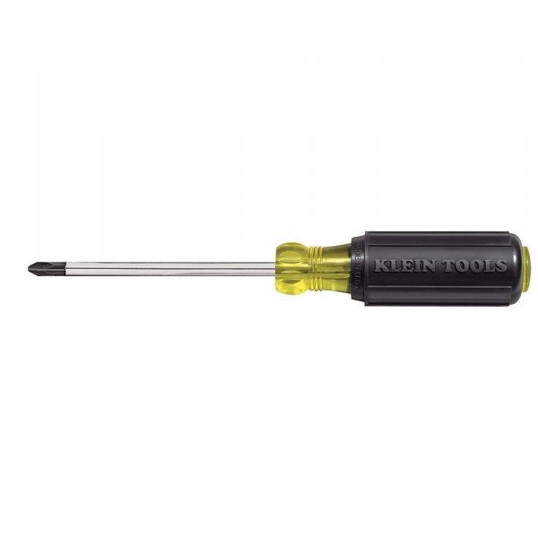 Klein Tools 603-4 Screwdriver, Made in USA, #2 Phillips Tip, Cushion Grip, Precision Machined Electrician Screwdriver, Home Improvement
