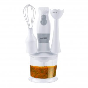 Brentwood App. HB-38W 2 Speed Hand Blender & Food Processor w/Whisk (White)