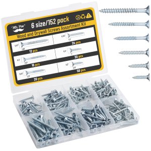 Mr. Pen- Wood Screws Assortment Kit, 152 pcs, Silver, Phillips Flat Head