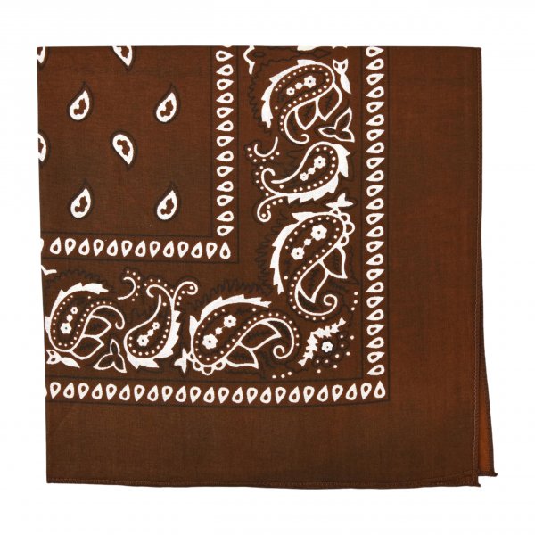Motique Accessories 22 Inch Cotton Paisley Bandana - Brown