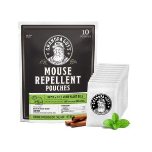 Grandpa Gus's Natural Mouse Repellent Pouches, Cinnamon/Peppermint Oils Repel Mice from Nesting in Home/Cabin/Boat/Car Storage/RV/Machinery/Shed (10 Pouches)