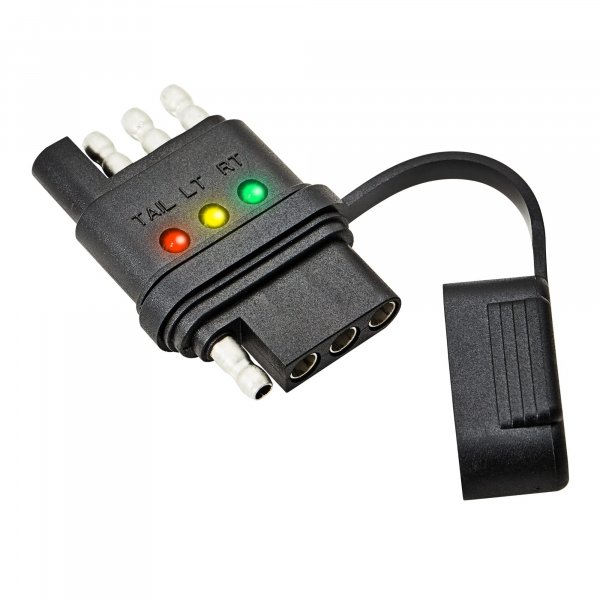 Oyviny 4-Way Flat Trailer Wiring Tester 4 Pin Male and Female Trailer Tester with Bright Indicators, Double End Design 4 Pin Trailer Light Tester for Turn Signal Tail Lights Trouble Shooter