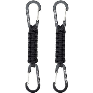 BRAVESHINE Paracord Keychain Carabiner Clip | D Ring Hanger Lanyard Hook