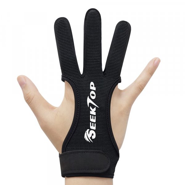Seektop Archery Gloves Shooting Hunting Leather Three Finger Protector