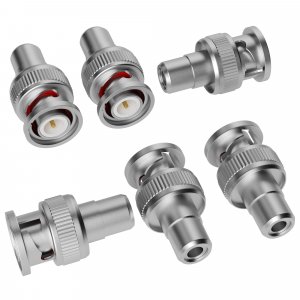 Elecan BNC to RCA Adapter (6 Pack) BNC Male to RCA Female Connector Coaxial Coax RG6 Adapter Kit Coupler for CCTV-6/10/20 Pack+4 Types for Selection