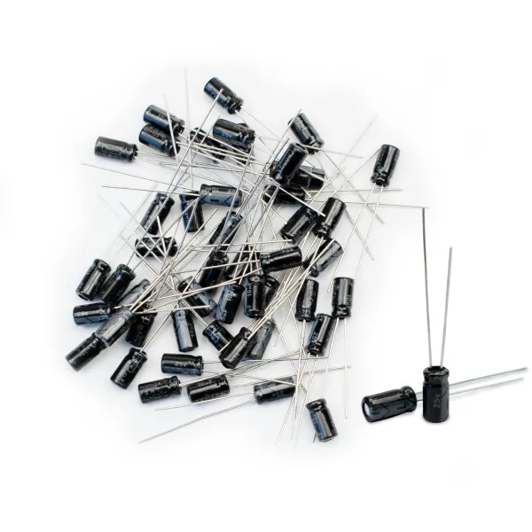 Innfeeltech 50 Pcs Electrolytic Capacitor 10uF 25V Aluminum Radial Electrolytic Capacitors