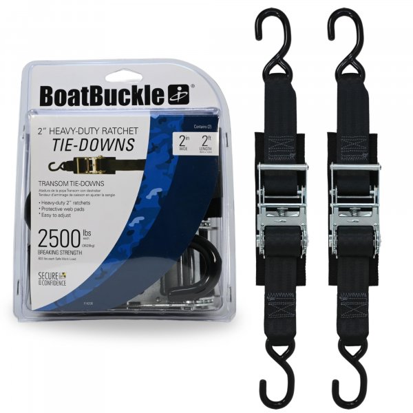 BoatBuckle F14206 Heavy Duty Ratchet Transom Tie- Downs (Pair)