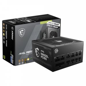 MSI MAG A850GL PCIE5, Fully Modular Compact Gaming 850W Power Supply, 80+ Gold, ATX 3.1 & PCIe 5.1 Ready, Native Dual-Color 12V-2x6 Cable, 10 Year Warranty