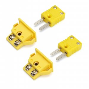 SeaISee 2Set K-Type Panel Mount Thermocouple Miniature Socket and Plug Connector(Yellow)
