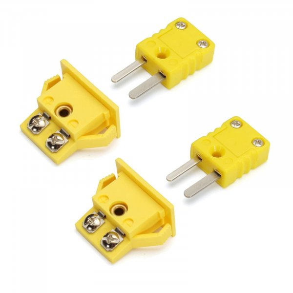 SeaISee 2Set K-Type Panel Mount Thermocouple Miniature Socket and Plug Connector(Yellow)