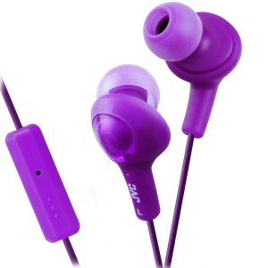 JVC HAFR6V Gumy Plus Earbuds w/Remote & Microphone (Violet)