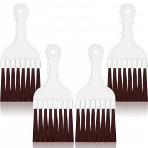 Boao 4 Packs Coil Brush Air Conditioner Condenser Refrigerator Cleaning HVAC Coil Cleaner Small Plastic Whisk Brush (Brown)
