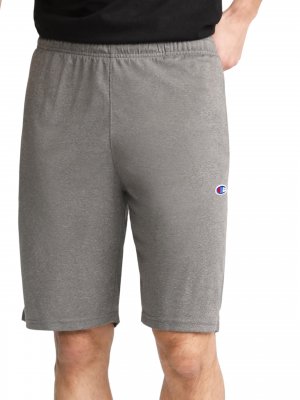 Champion Men's Lounge Shorts, Standard Fit, 9 Inch Inseam, Lightweight 100% Cotton, Available in Regular and Big & Tall, Granite Gray Heather, X-Large