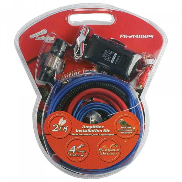 Audiopipe PK2140HPS Complete 4 Gauge Amp kit with Line Out Converter
