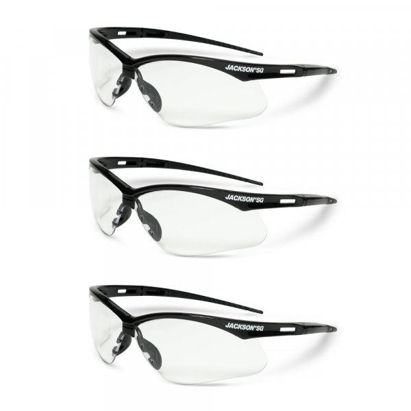 Jackson Safety 3-Pack SG Safety Glasses for Men & Women - ANSI Z87.1