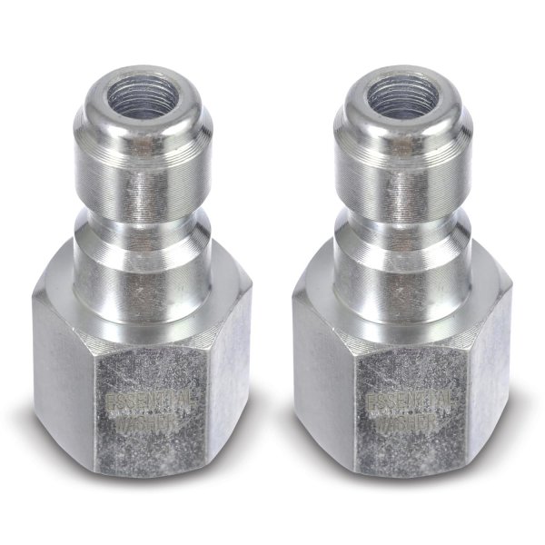 ESSENTIAL WASHER Plated Steel 1/4" Female Quick Connect Fittings Pressure Washer | Pressure Washer Plugs | 4200 PSI | 2 Pack