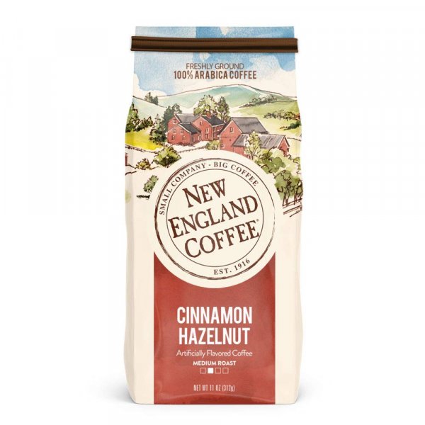New England Coffee Cinnamon Hazelnut Ground Coffee 11oz (Pack of 1)
