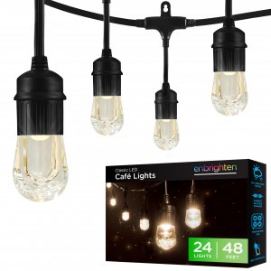 Enbrighten 31664 Classic LED Café Lights (48ft; 24 Acrylic Bulbs)