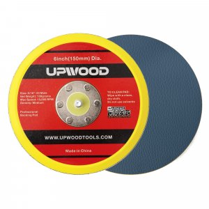 UPWOOD 2 pcs 6" Vinyl Face PSA Backing Pad for Air Sander Polisher, 5/16" Arbor with 24 Thread 1,3000RPM DA Sanding Pad
