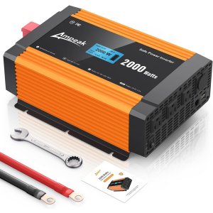 Ampeak 2000W Modified Sine Wave Inverter, 12V DC to 120V AC, 17 Protections