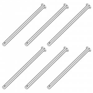 uxcell 6Pcs 1/4" x 4" Single Hole Clevis Pins, 304 Stainless Steel Flat Head Clevis Pins Hitch Pin for Trailer Latch, Mechanics Repair, Furniture Installation, Industrial Equipment