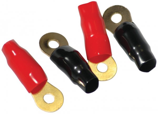 American Bass ABRT10 1/0 Gauge Gold Plated Ring Terminal 4 pack