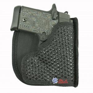 DeSantis Super Fly Pocket Holster - Pocket Gun Holster, Compatible with Kahr P380, SIG P938, Beretta Pico, Kimber Micro 9, Micro 9 w/ CT Grips, EVO SP, Springfield 911 9mm - Ambidextrous, Black