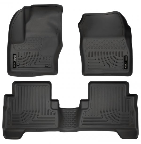 Husky 99741 Front/2nd Seat Floor Liners For 13-19 Ford Escape 13-18 C-Max Hybrid