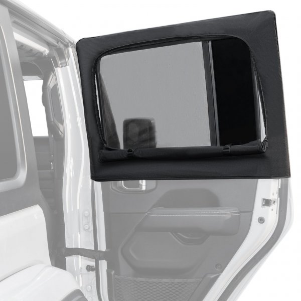JOYTUTUS Rear Wrangler Side Window Sun Shade Camping Window Insect Screen Compatible with 2007-2026 Wrangler JK JL 4 Doors Gladiator JT, Car Window Covers for Privacy Blackout 2 Pcs
