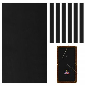Mixweer Billiard Cloth for 8 ft Pool Table Felt with 6 Cloth Strips,Black