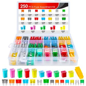Nilight 250PCS Regular Mini Blade and Jcase STD Profile Fuse Assortment Kit | 5A 7.5A 10A 15A 20A 25A 30A Standard Fuses 30Amp 40Amp 50Amp 60Amp Low Tall Box Fuse Replacement for Cars Trucks