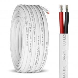 8 Gauge Marine Wire 8 AWG 20ft Duplex Marine Grade Wire Tinned Copper Heavy Duty Sheathed Cable for Boat/Automotive/RV/Camper/Trailer