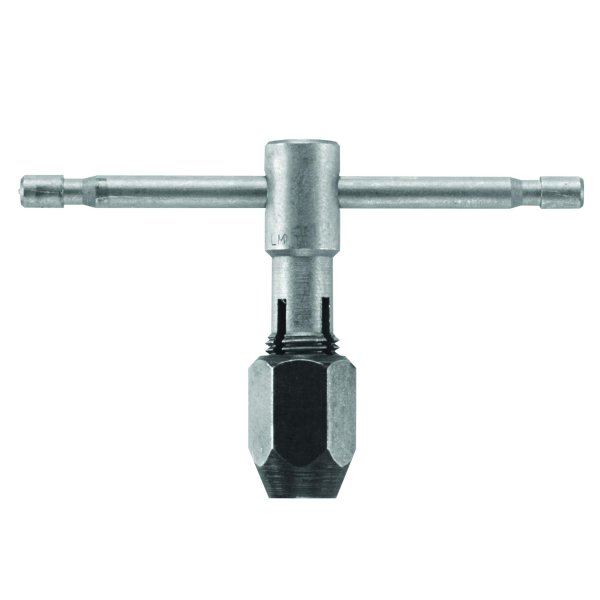 Bosch BTH014#0-1/4 Inch T-Handle Tap Wrench with Adjustable Self-Equalizing Hardened Carbon Steel Jaws for Accurate Hand Threading (Includes: 1 Wrench)