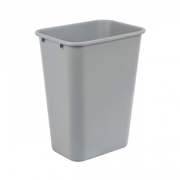 Amazon Basics Lightweight Rectangular Commercial Office Wastebasket, 10 Gallons, Grey